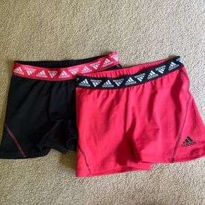 Adidas reversible running shorts (2 pair)